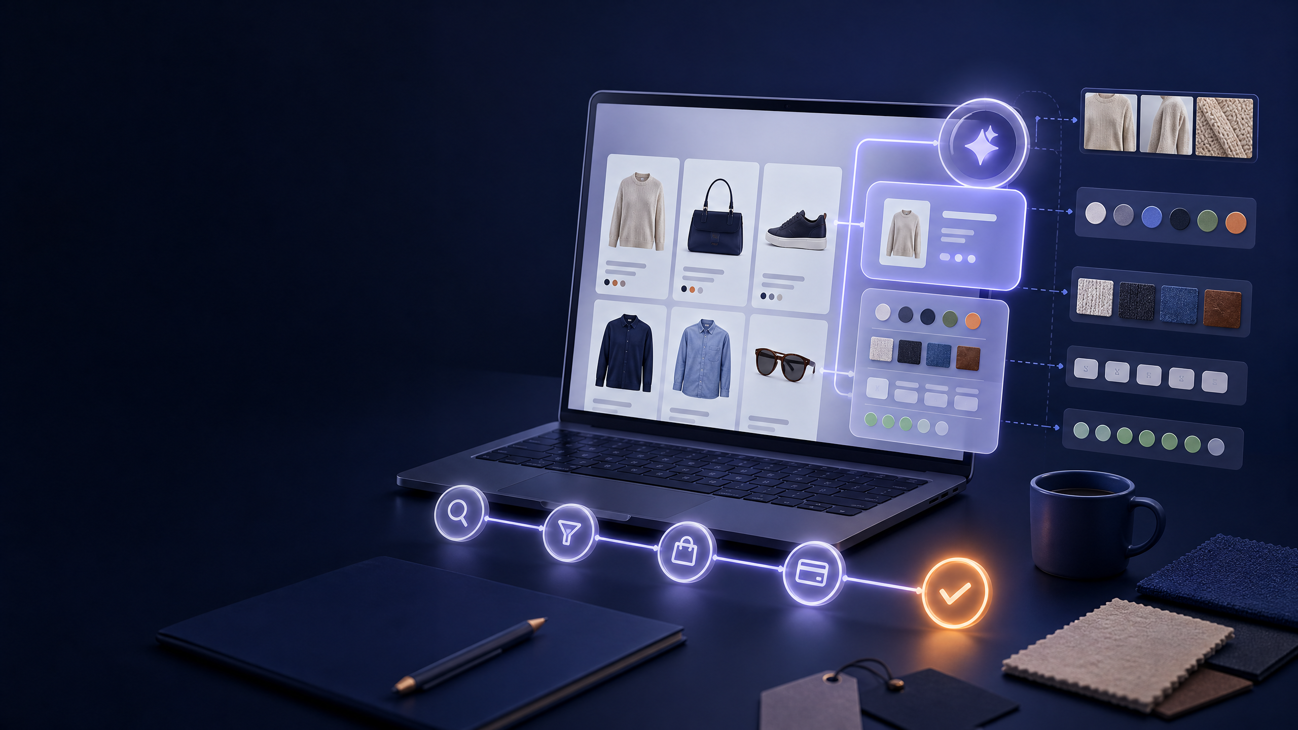 Ecommerce product data flowing through an AI shopping assistant