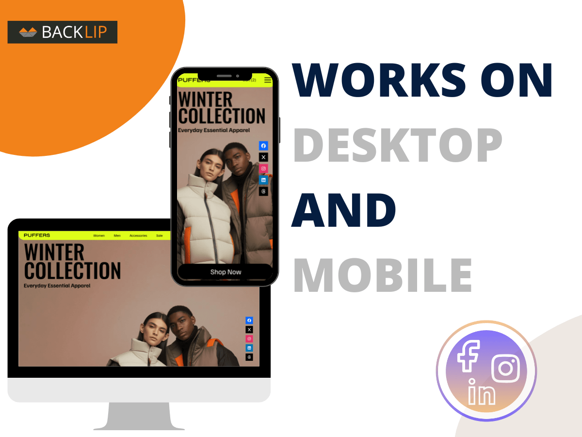 BL Social Icons Bar for Wix & Ecwid official Wix App Market preview