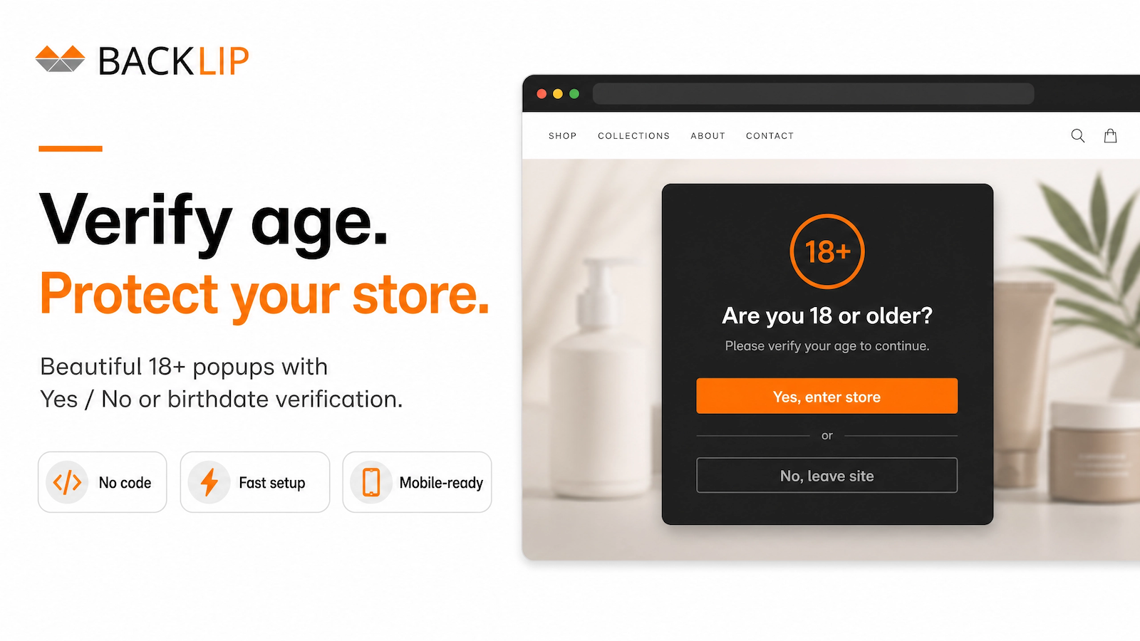 BL Age Verification Popup storefront age gate preview