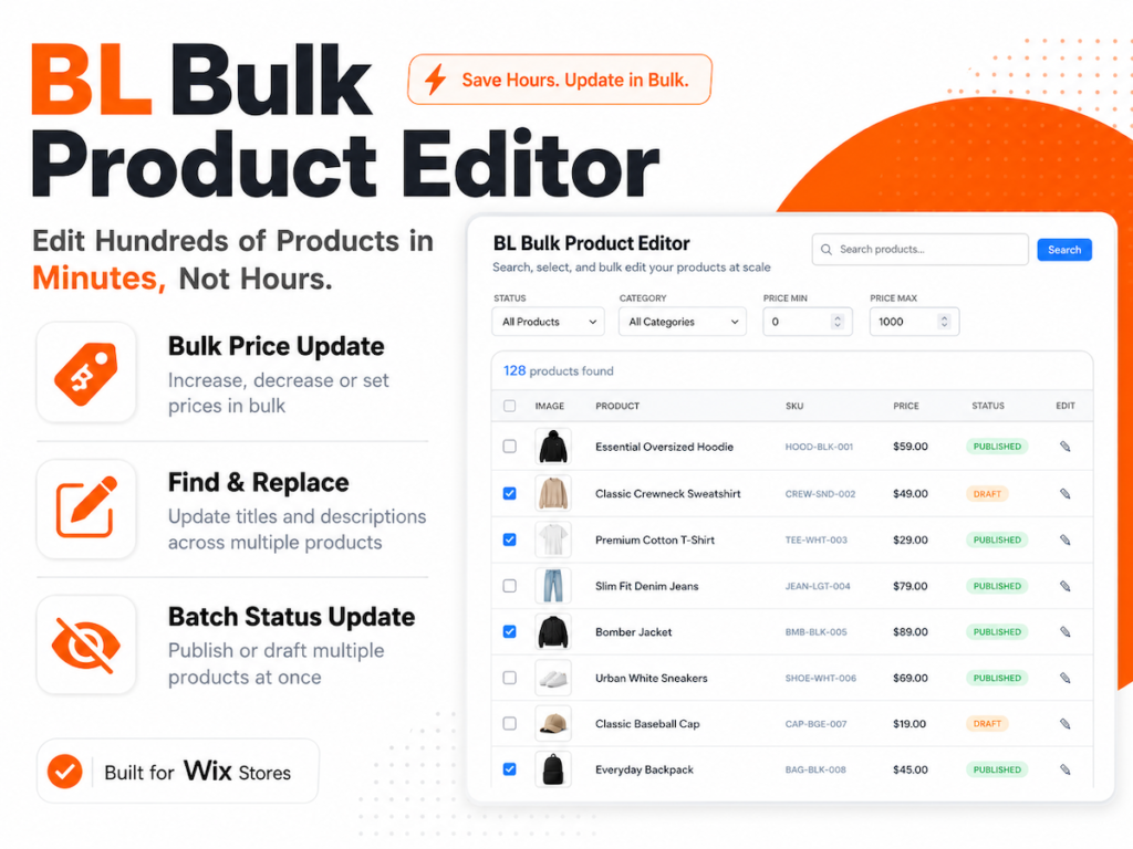 Wix Bulk Bulk Product Editor